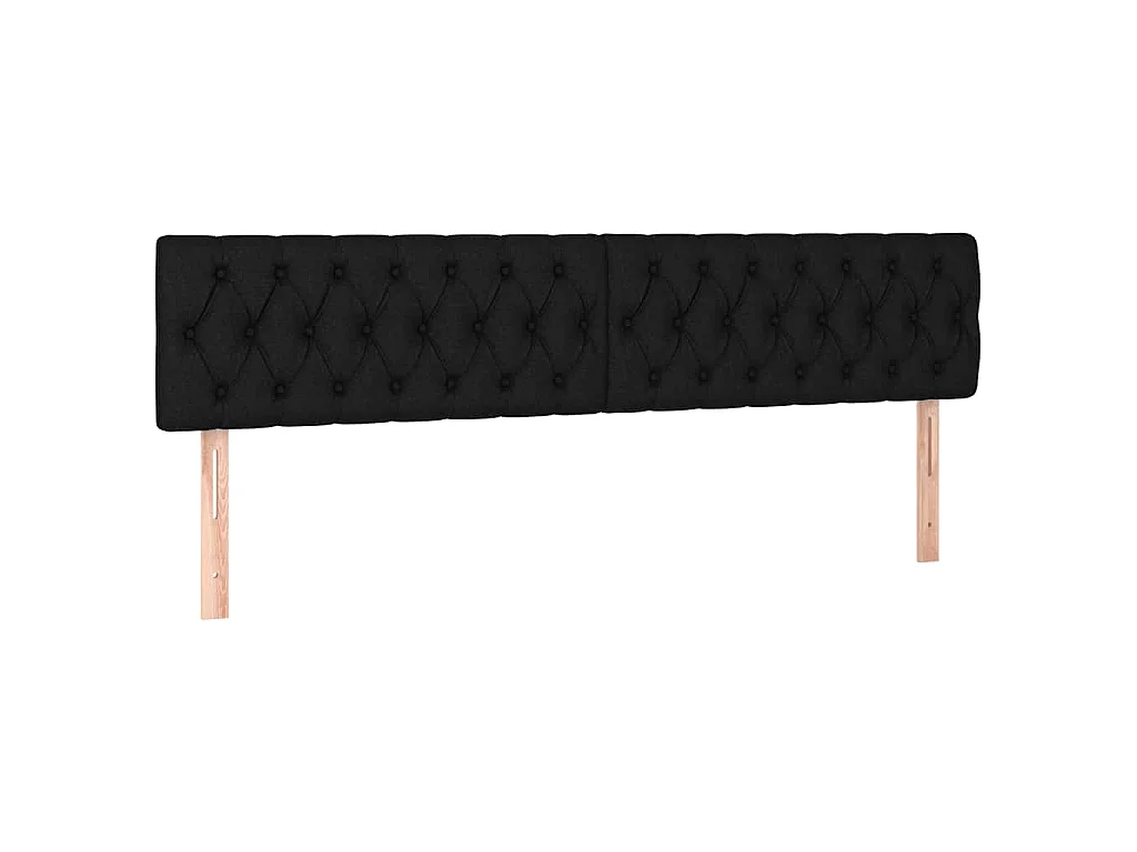 Tête de lit à LED Noir 200x7x78/88 cm Tissu
