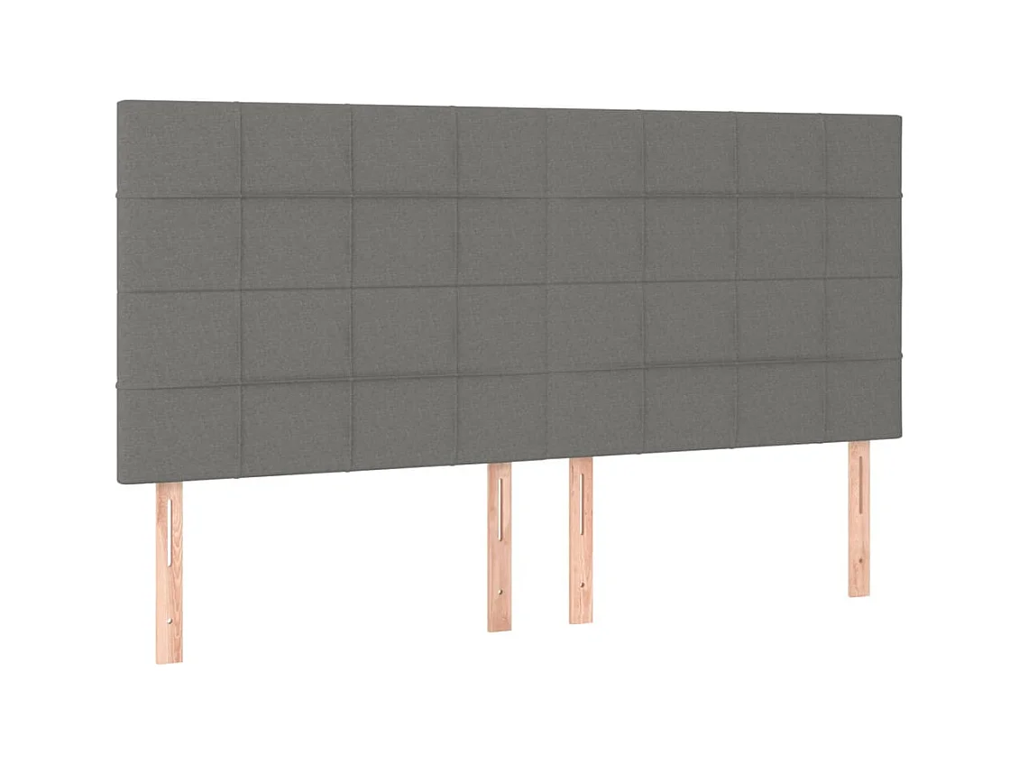 Testiera a LED GrigioScuro 160x5x118/128cm inTessuto
