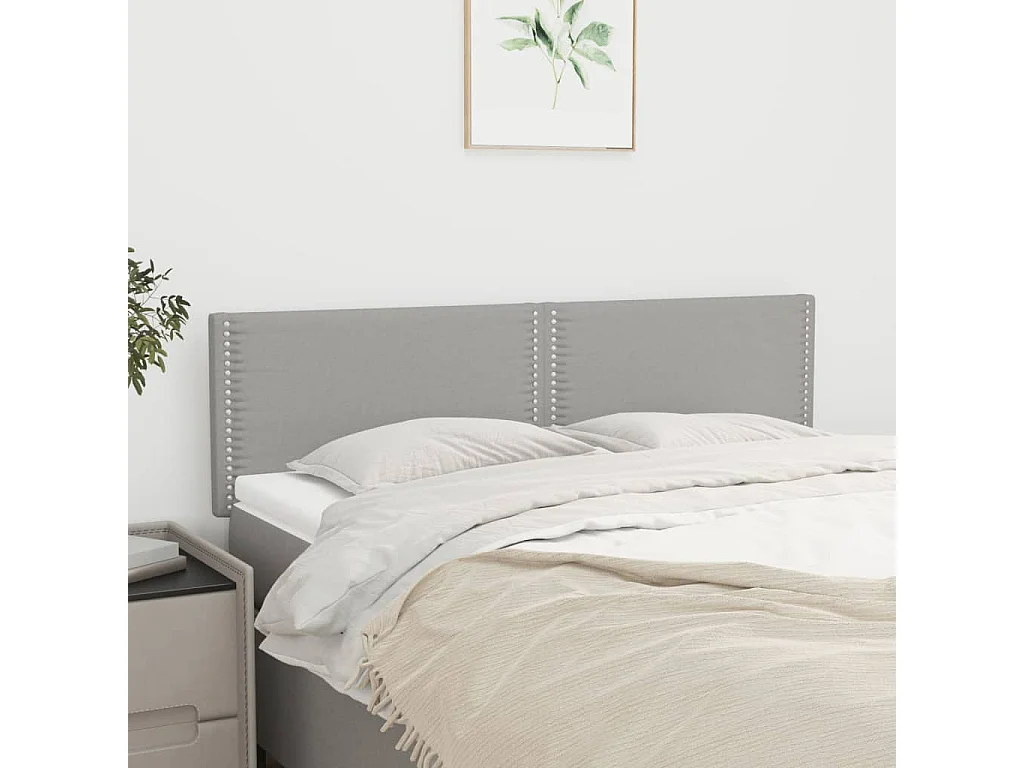 Têtes de lit 2 pcs Gris clair 72x5x78/88 cm Tissu