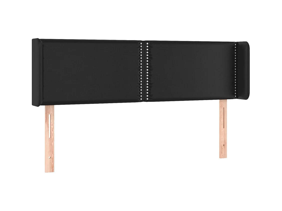 Testiera ad Orecchio Nera 147x16x78/88 cm in Similpelle