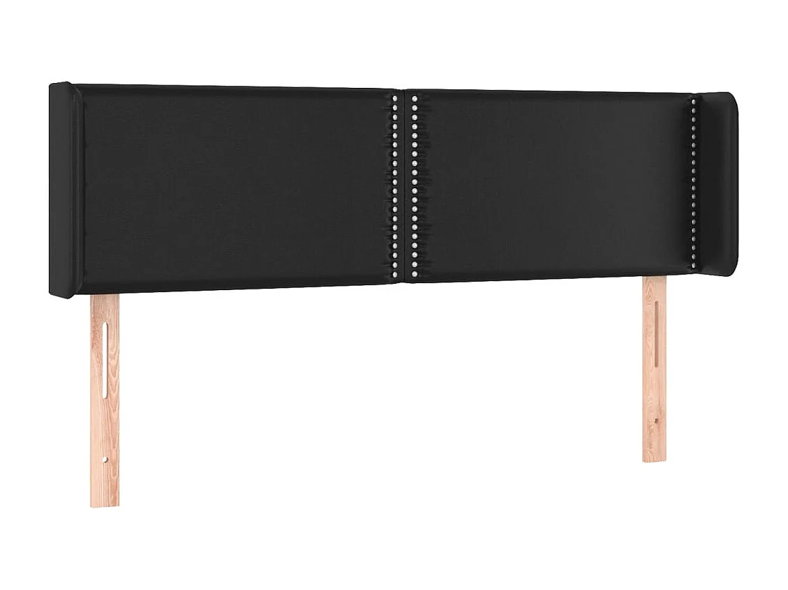 Hoofdbord met randen 147x16x78/88 cm kunstleer zwart