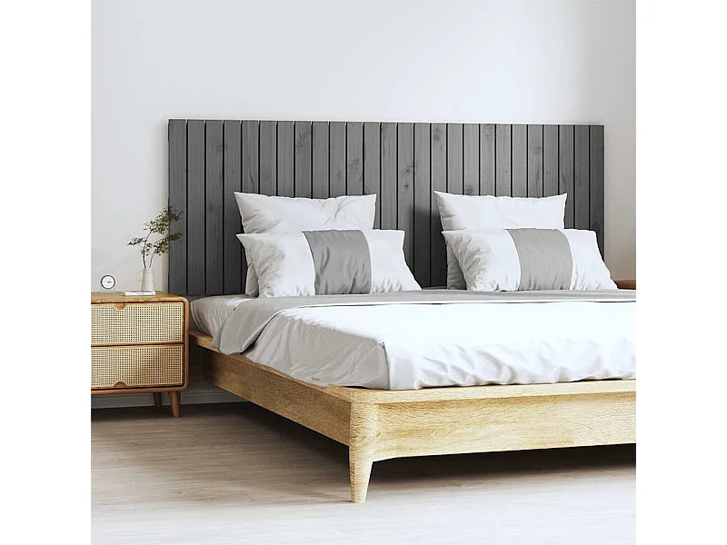Tête de lit murale Gris 166x3x60 cm Bois massif de pin
