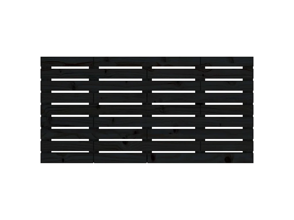Tête de lit murale Noir 146x3x63 cm Bois massif de pin