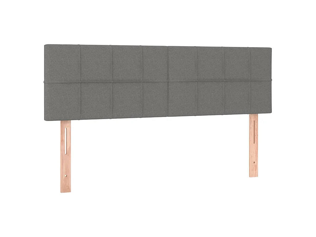 Têtes de lit Gris foncé 144x5x78/88 cm Tissu