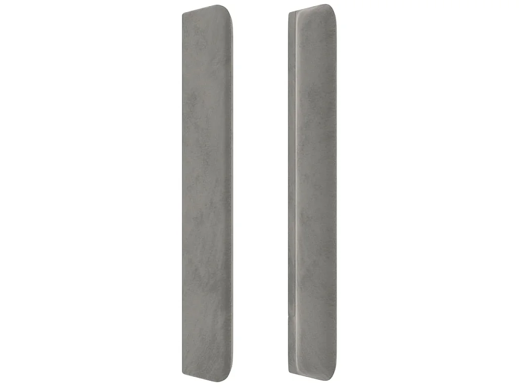 LED Kopfteil Hellgrau 103x16x118/128 cm Samt