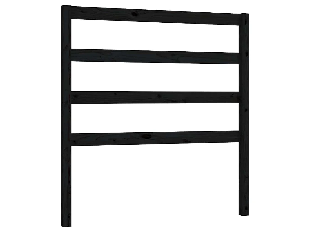 Tête de lit Noir 95x4x100 cm Bois massif de pin