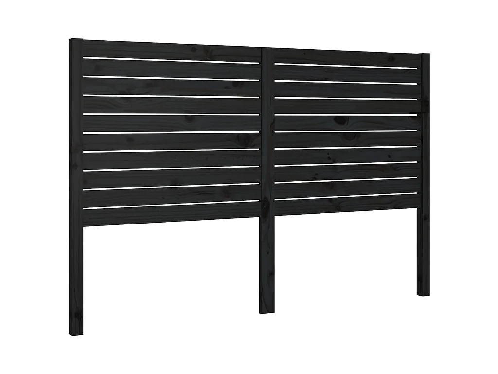 Hoofdbord 146x4x100 cm massief grenenhout zwart