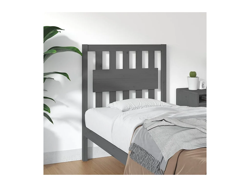 Tête de lit Gris 80,5x4x100 cm Bois massif de pin