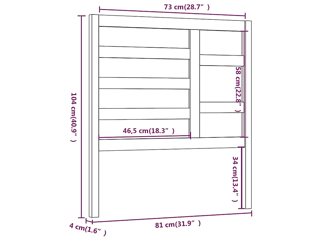 Tête de lit Marron miel 81x4x104 cm Bois massif de pin