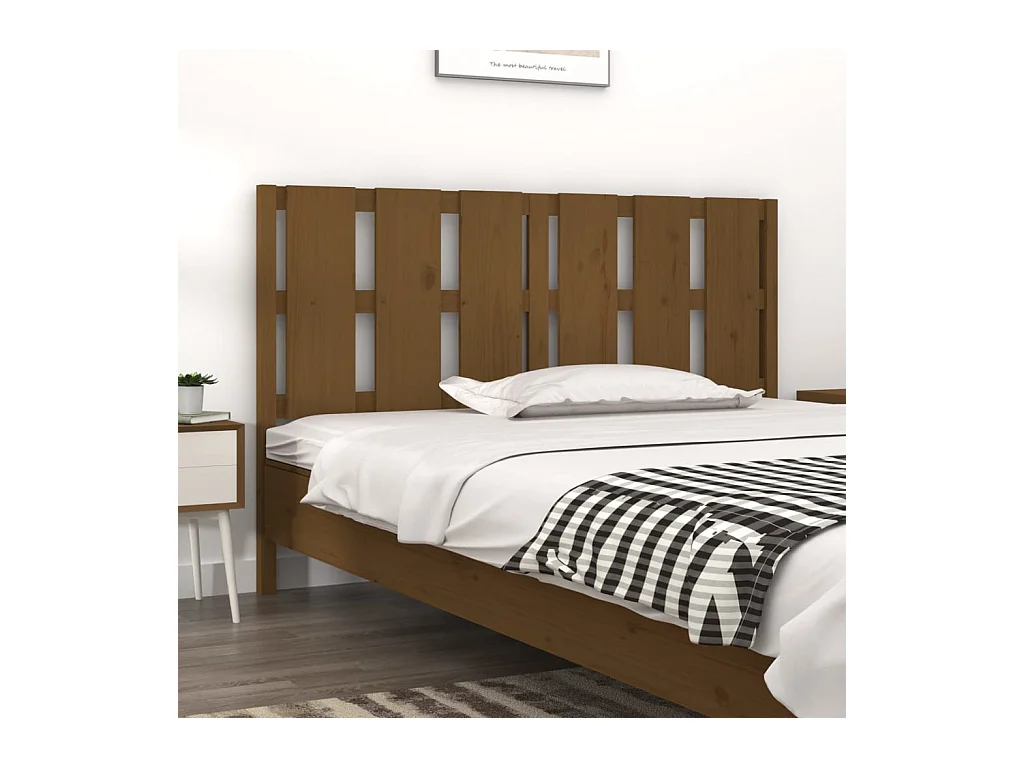 Tête de lit Marron miel 155,5x4x100 cm Bois massif de pin