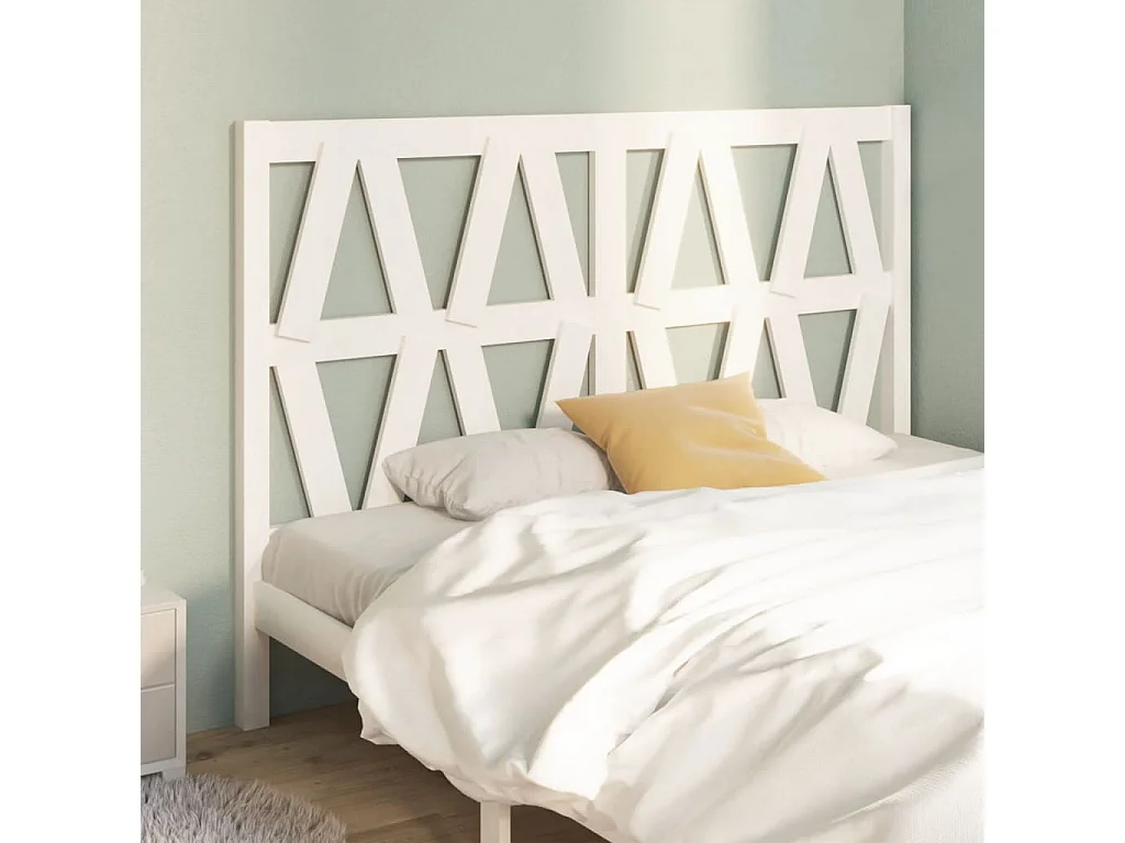 Tête de lit Blanc 166x4x100 cm Bois massif de pin