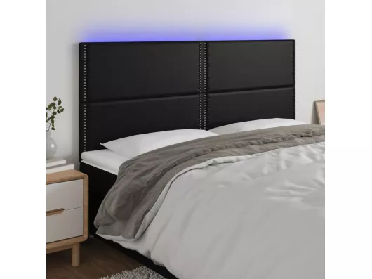 Kauf Unique LED Kopfteil Schwarz 160x5x118/128 cm Kunstleder