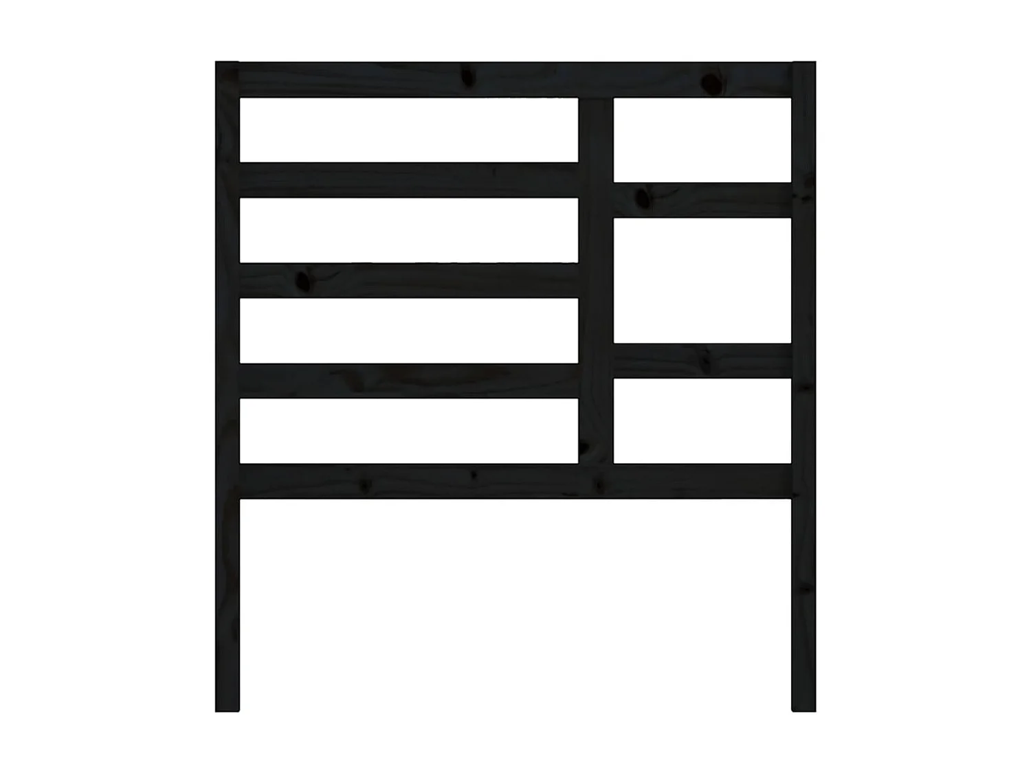 Testiera per Letto Nera 81x4x104 cm in Legno Massello di Pino