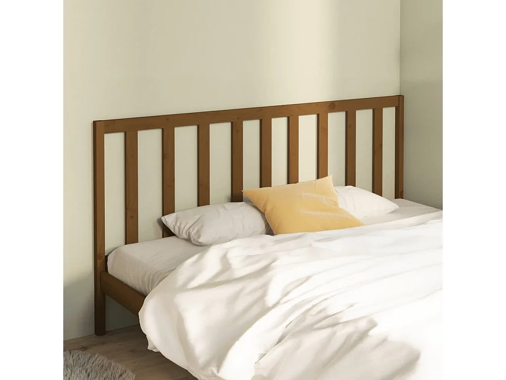 Cabeceira de cama 206x4x100 cm pinho maciço castanho mel