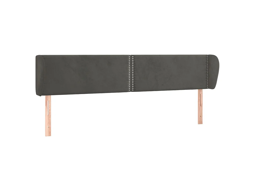 Testiera ad Orecchio Grigio Scuro 203x23x78/88 cm in Velluto