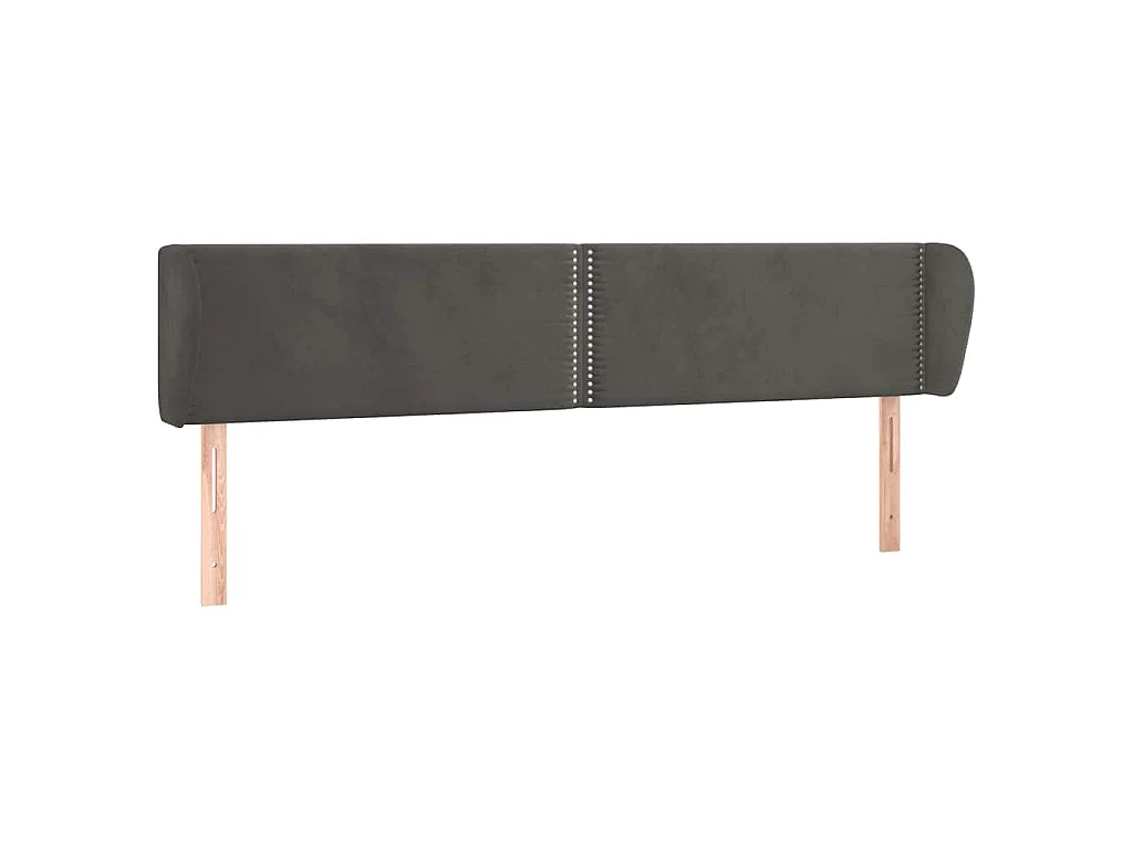 Testiera ad Orecchio Grigio Scuro 203x23x78/88 cm in Velluto