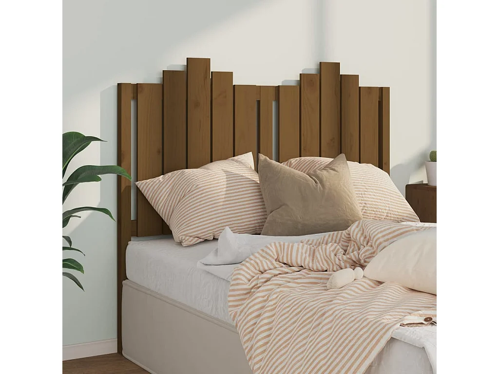 Kopfteil Honigbraun 126x4x110 cm Massivholz Kiefer