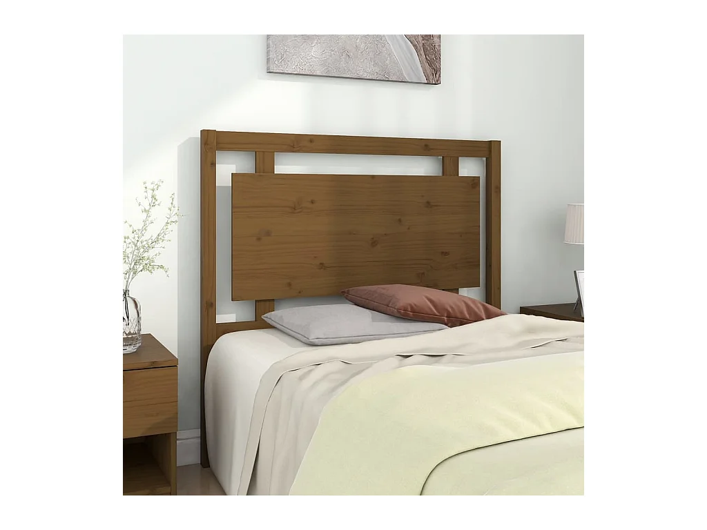 Tête de lit Marron miel 105,5x4x100 cm Bois massif de pin