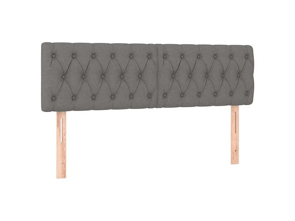 Testiera Grigio Scuro 160x7x78/88 cm in Tessuto