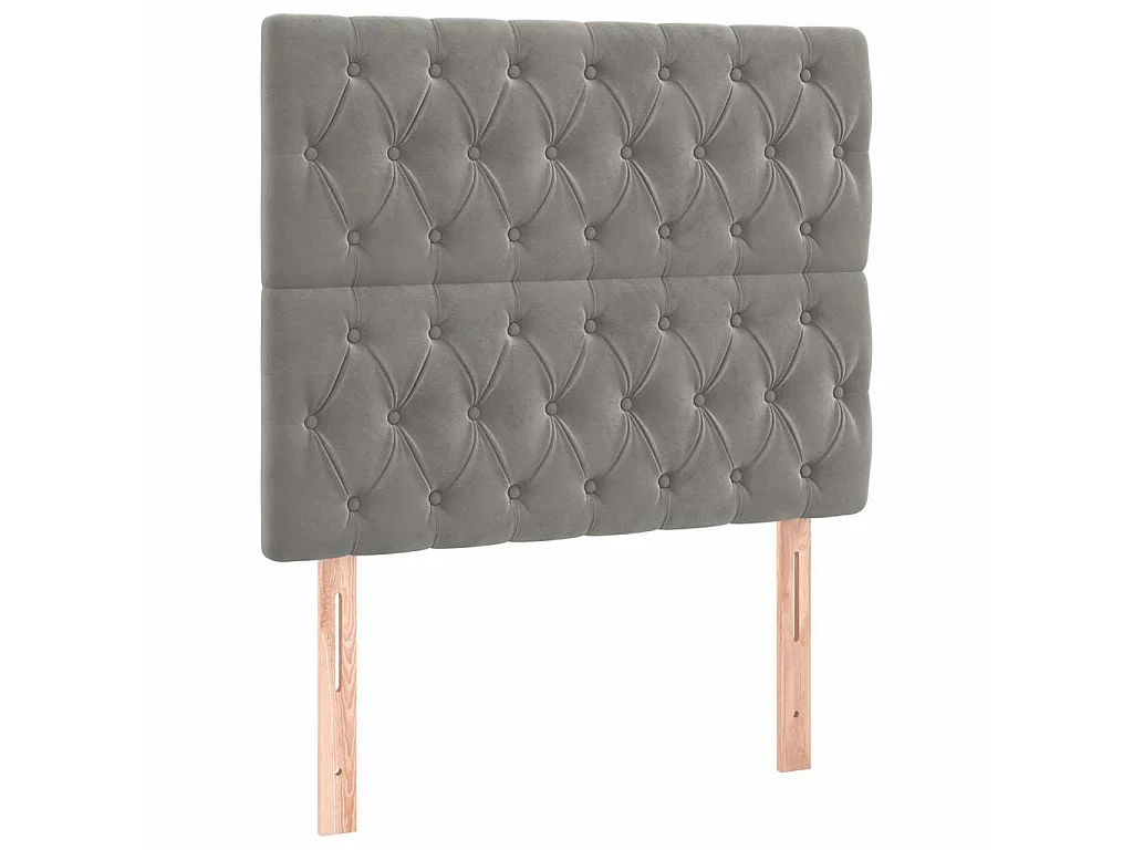 Kopfteil Hellgrau 100x7x118/128 cm Samt