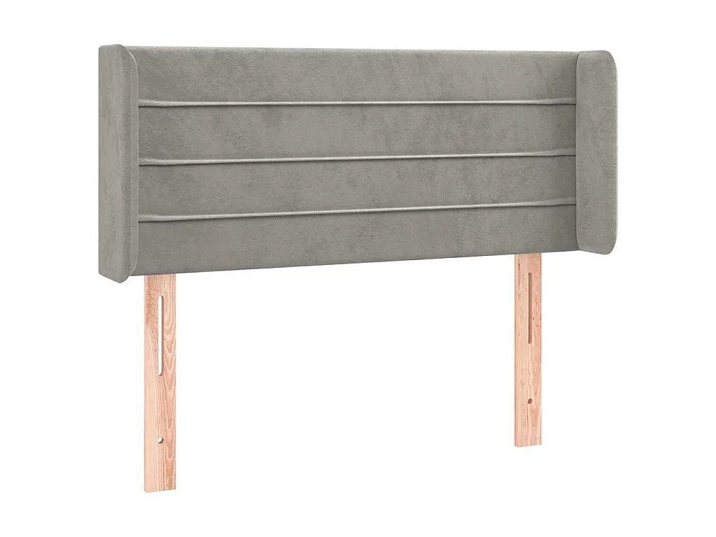 Testiera ad Orecchio Grigio Chiaro 83x16x78/88 cm in Velluto