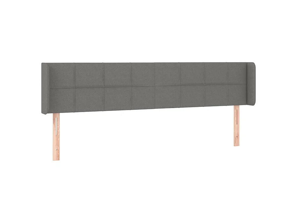 Tête de lit avec oreilles Gris foncé 183x16x78/88 cm Tissu
