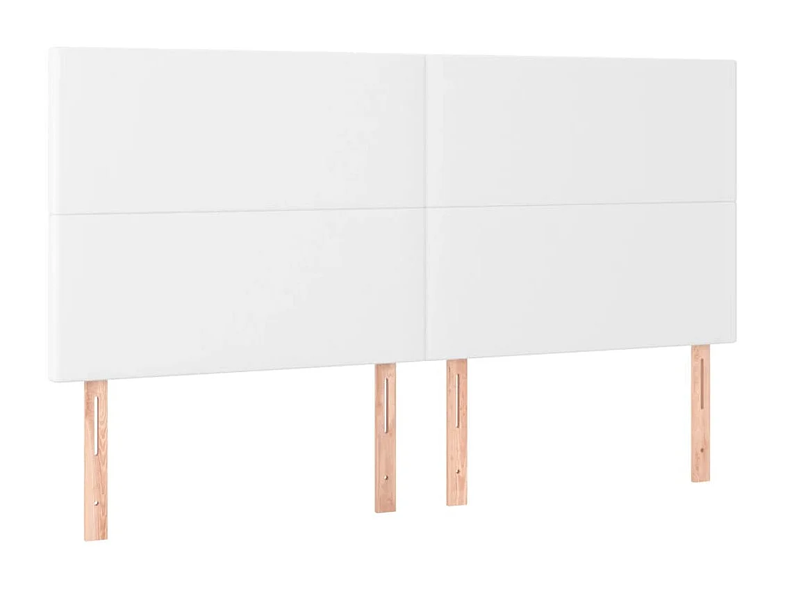 Tête de lit blanche 180 x 5 x 118/128 cm similicuir