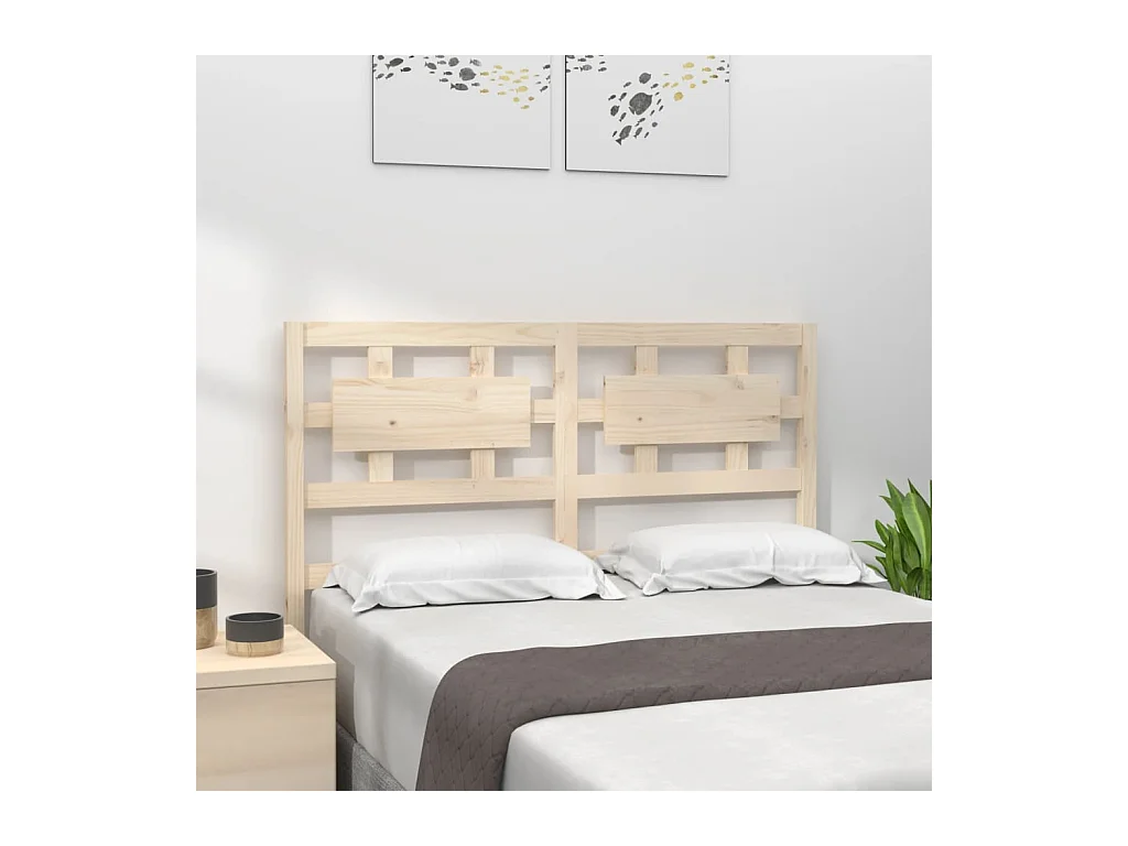 Testiera Letto 125,5x4x100 cm in Legno Massello di Pino