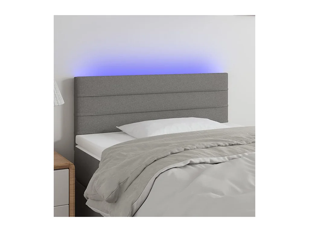 Testiera a LED Grigio Scuro 100x5x78/88 cm in Tessuto