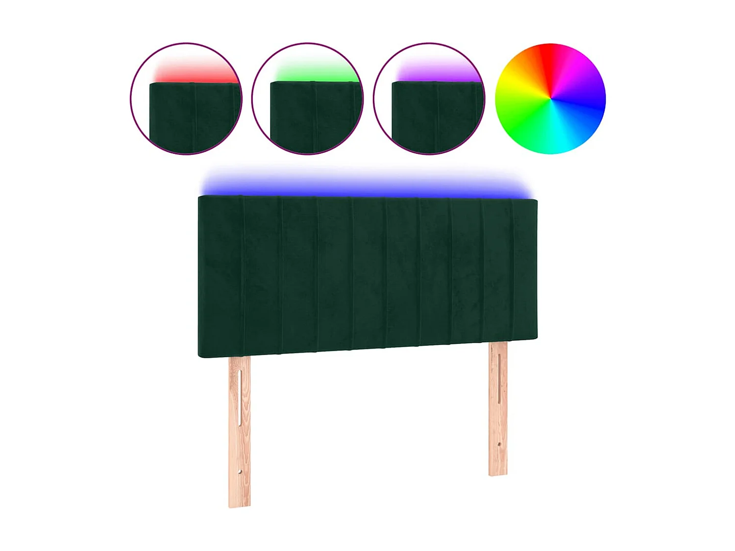 Tête de lit à LED Vert foncé 90x5x78/88 cm Velours