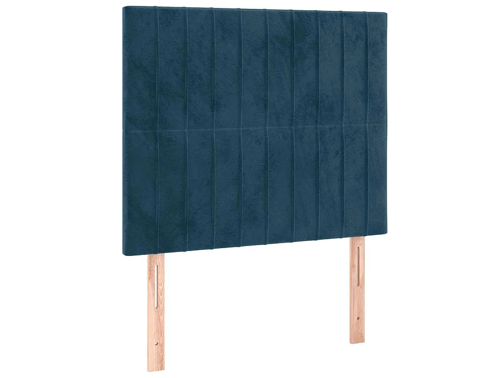 LED Kopfteil Dunkelblau 100x5x118/128 cm Samt