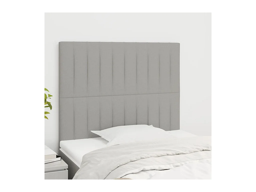 Têtes de lit 2 pcs Gris clair 90x5x78/88 cm Tissu