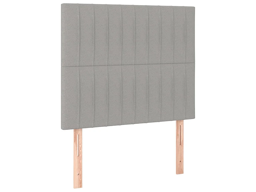 Hoofdbord lichtgrijs 90x5x118/128 cm stof