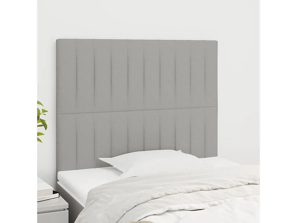 Hoofdbord lichtgrijs 90x5x118/128 cm stof
