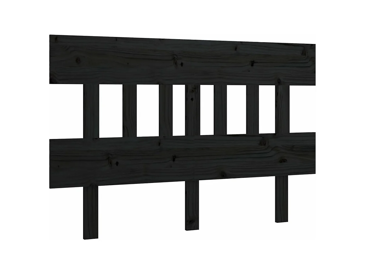 Kopfteil Schwarz 203,5x3x81 cm Massivholz Kiefer