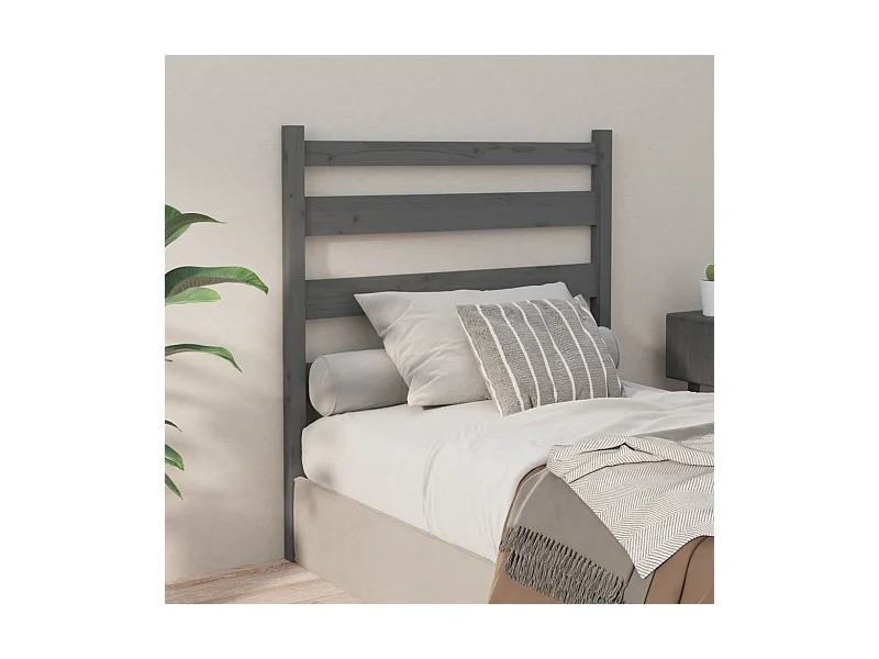 Tête de lit Gris 96x4x100 cm Bois massif de pin