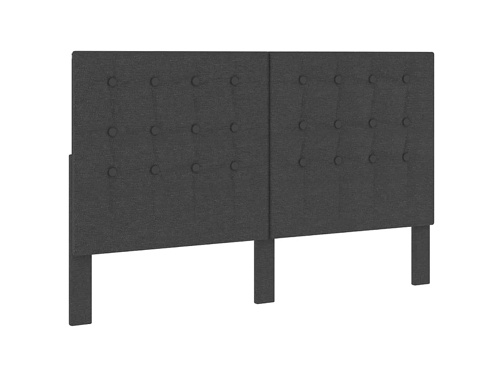 Testiera Letto Trapuntata Grigio Scuro in Tessuto 180x200 cm