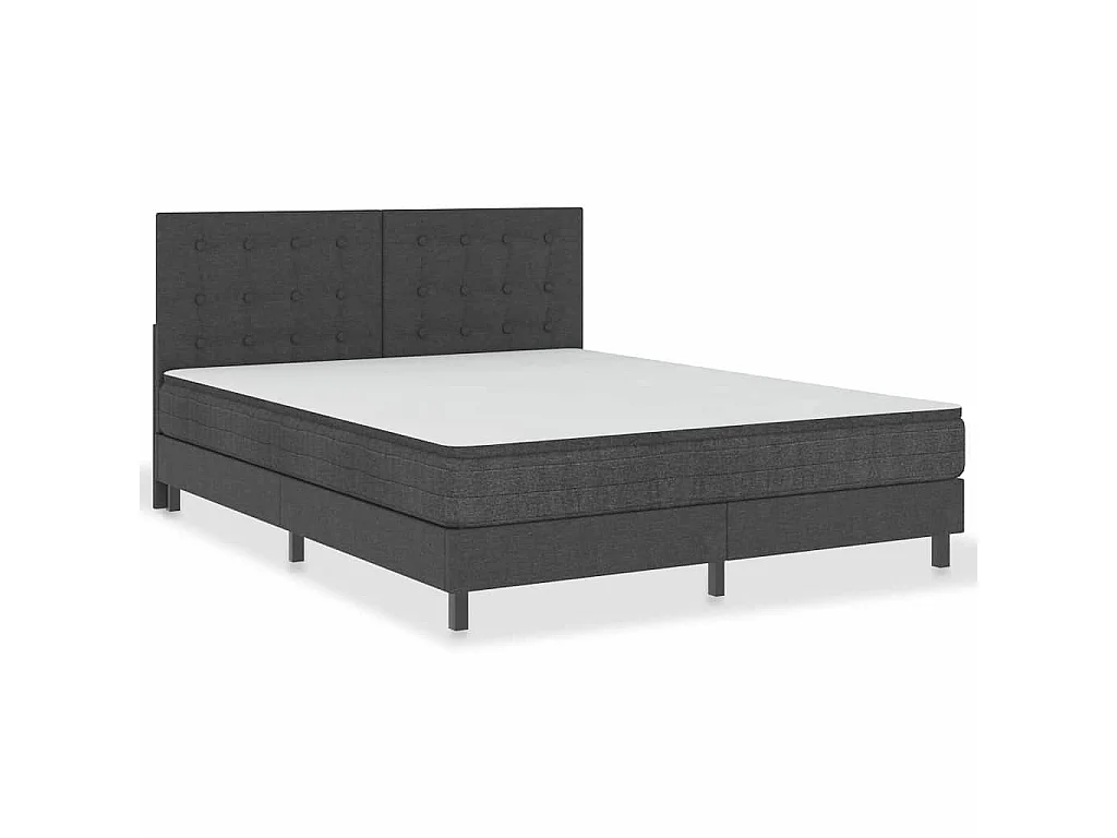Testiera Letto Trapuntata Grigio Scuro in Tessuto 180x200 cm