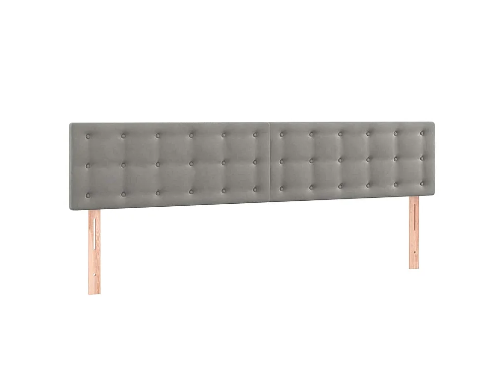 Kopfteile Hellgrau 200x5x78/88 cm Samt