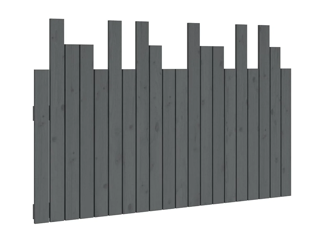 Tête de lit murale Gris 127,5x3x80 cm Bois massif de pin
