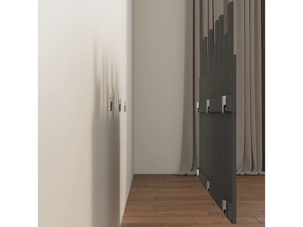 Tête de lit murale Gris 127,5x3x80 cm Bois massif de pin