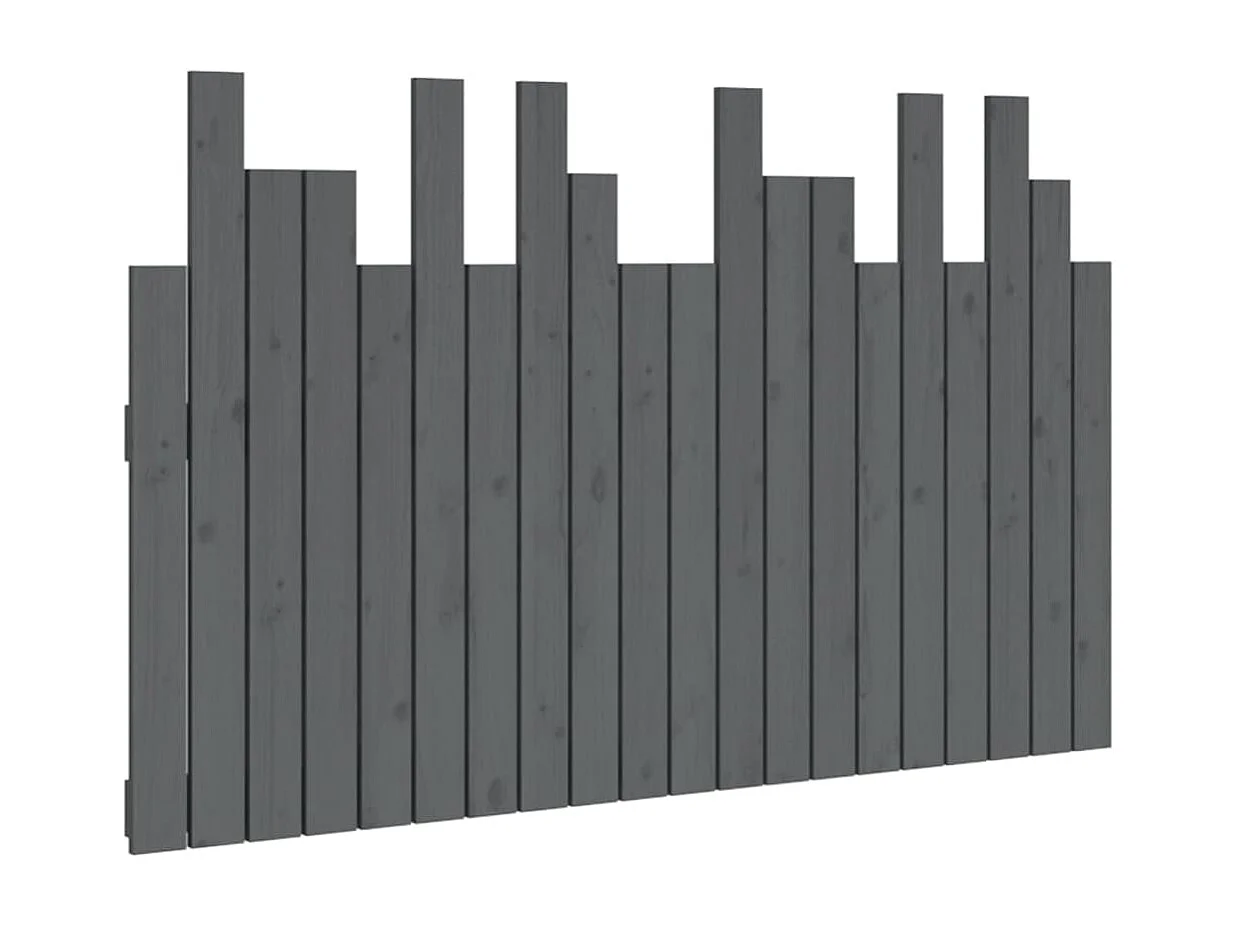 Tête de lit murale Gris 127,5x3x80 cm Bois massif de pin