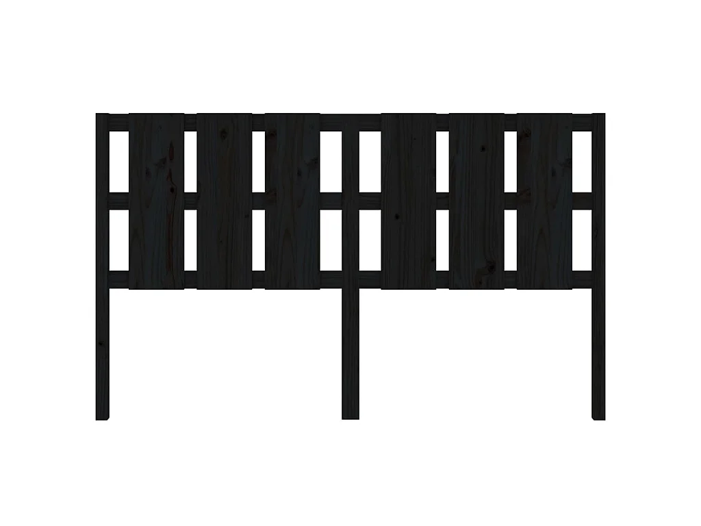 Tête de lit Noir 165,5x4x100 cm Bois massif de pin