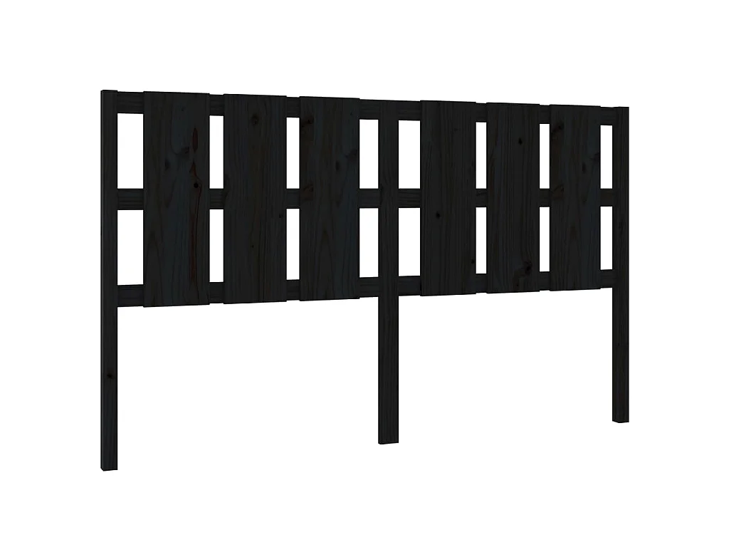 Tête de lit Noir 165,5x4x100 cm Bois massif de pin