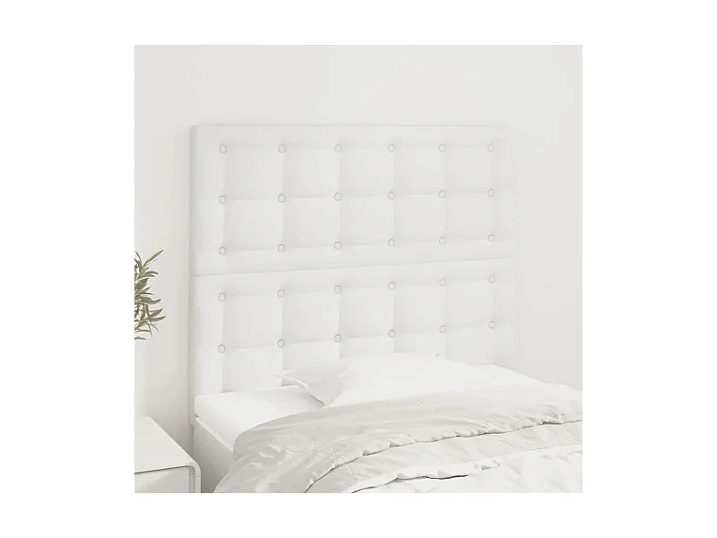 Hoofdbord wit 90x5x118/128 cm kunstleer