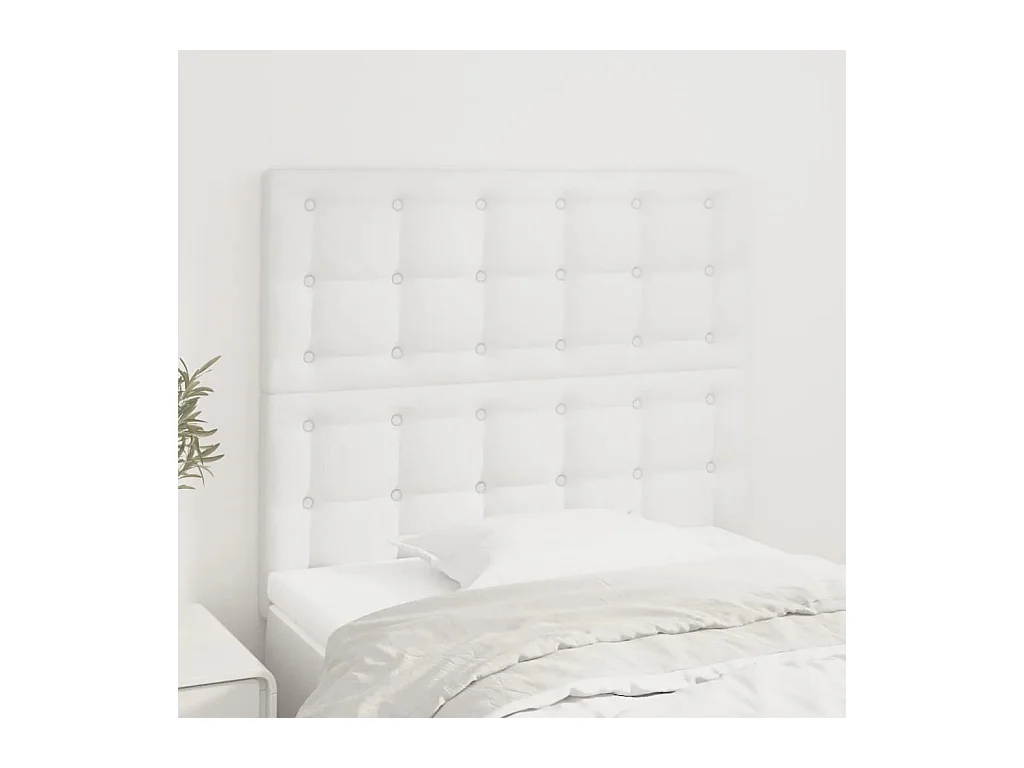 Têtes de lit 2 pcs Blanc 90x5x78/88 cm Similicuir