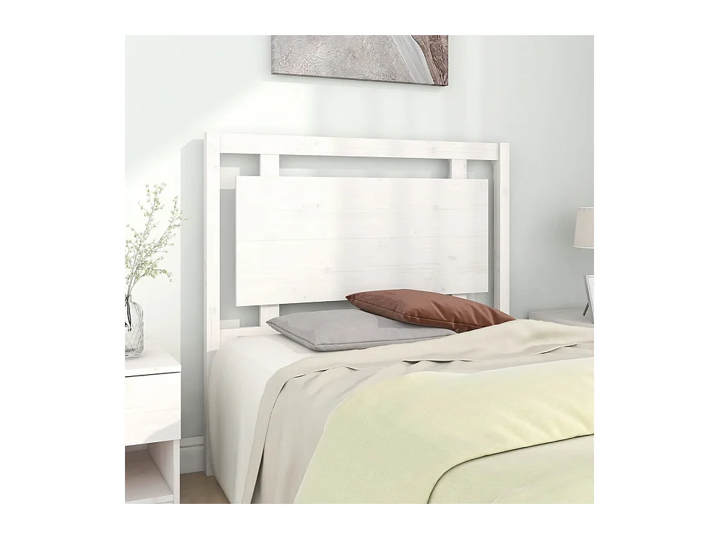 Tête de lit Blanc 105,5x4x100 cm Bois massif de pin