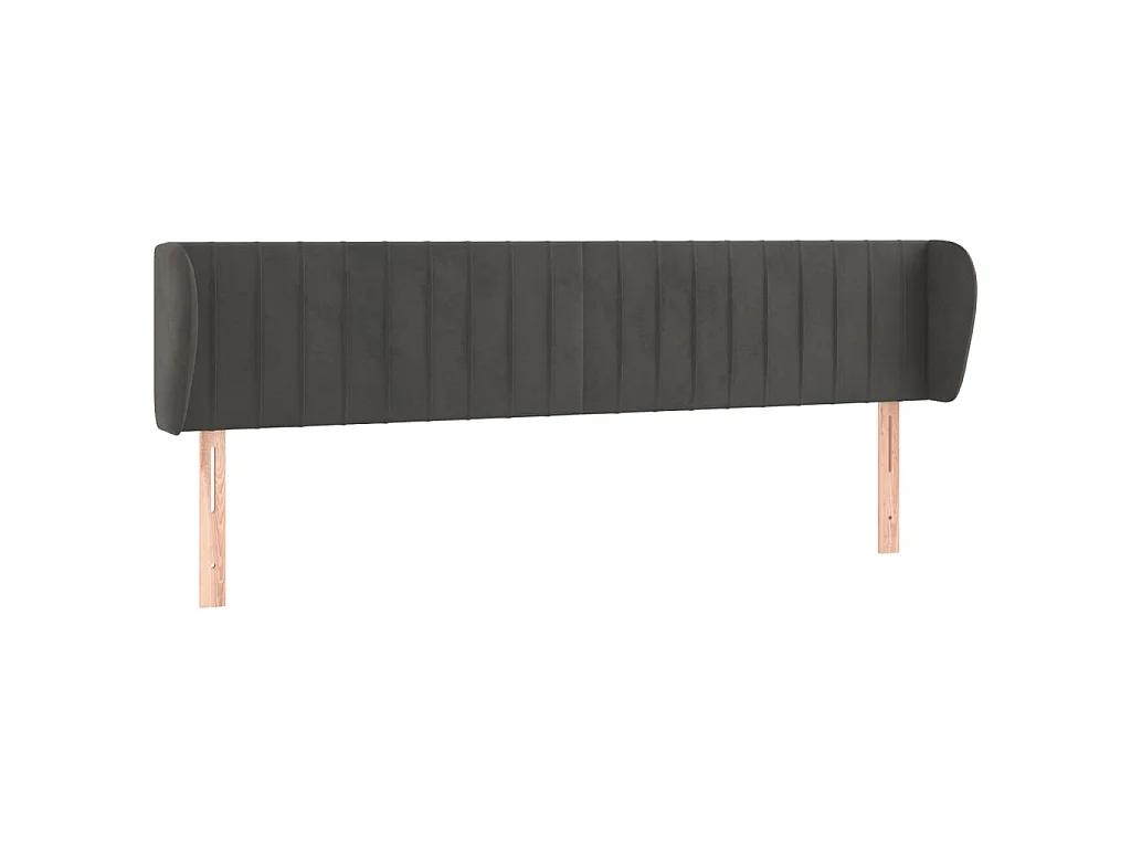 Kopfteil mit Ohren Dunkelgrau 183x23x78/88 cm Samt