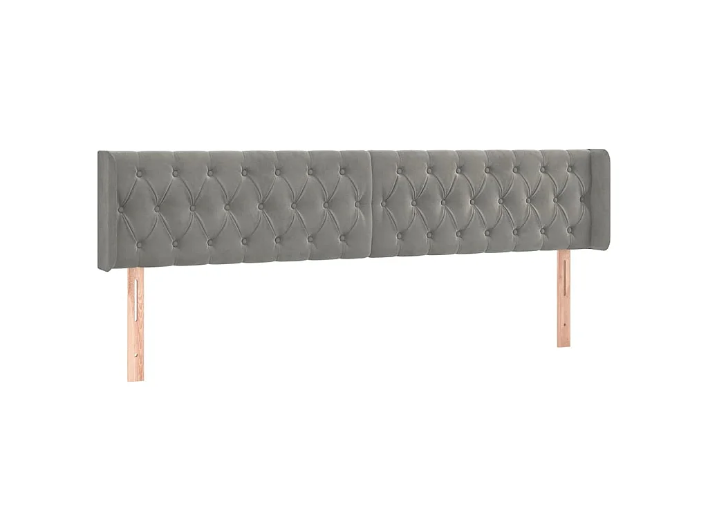Tête de lit à LED Gris clair 183x16x78/88 cm Velours