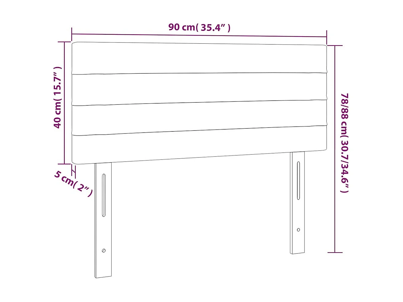 Kopfteil Dunkelblau 90x5x78/88 cm Samt